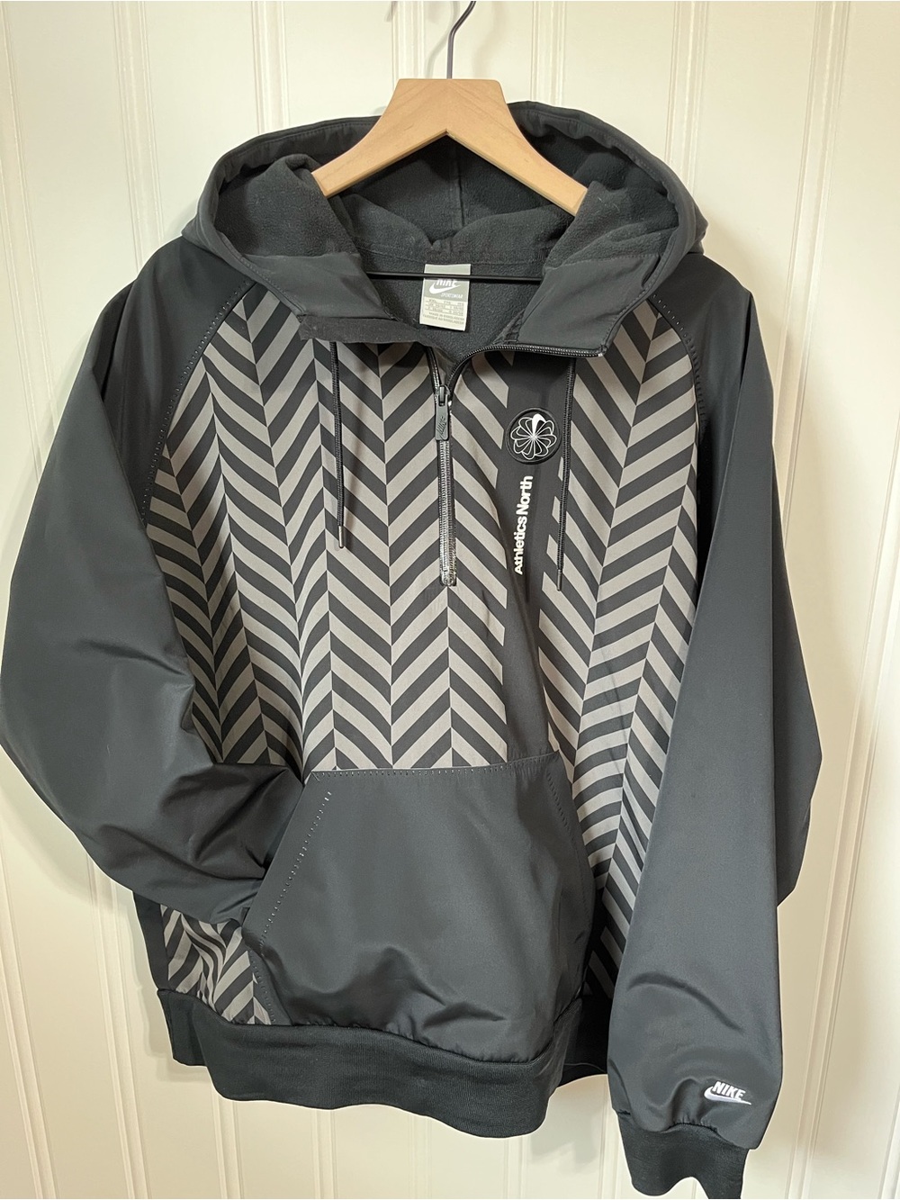Nike Black & Gray Hooded Windbreaker Jacket